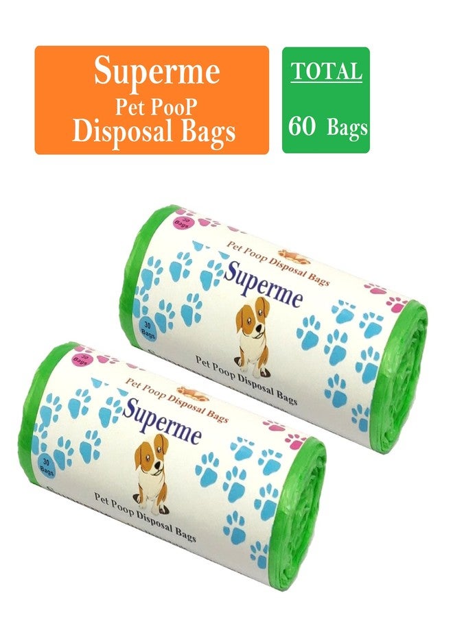 Superme Dog Poop Bags | 60 Bags | Leak Proof Poop Bags for Dogs | Dog Potty Picker Bag | Size 17IN X 19IN | Extra Large Size For Mess Free Disposal | Strong Green Coloured Bags - Image 3